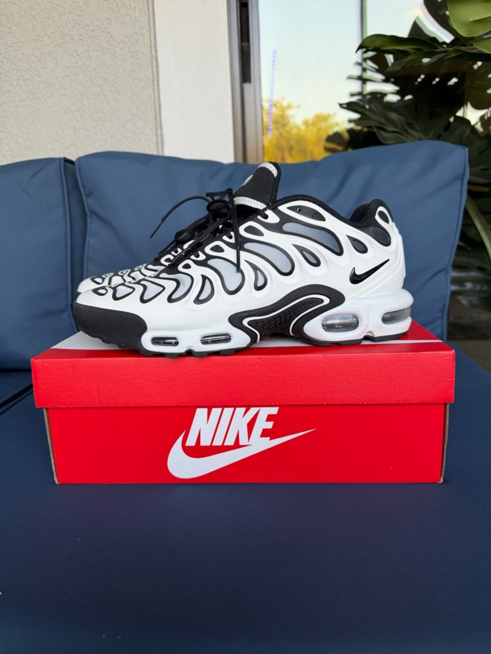 Nike Air Max Plus TN-Style Sneakers in White and Black